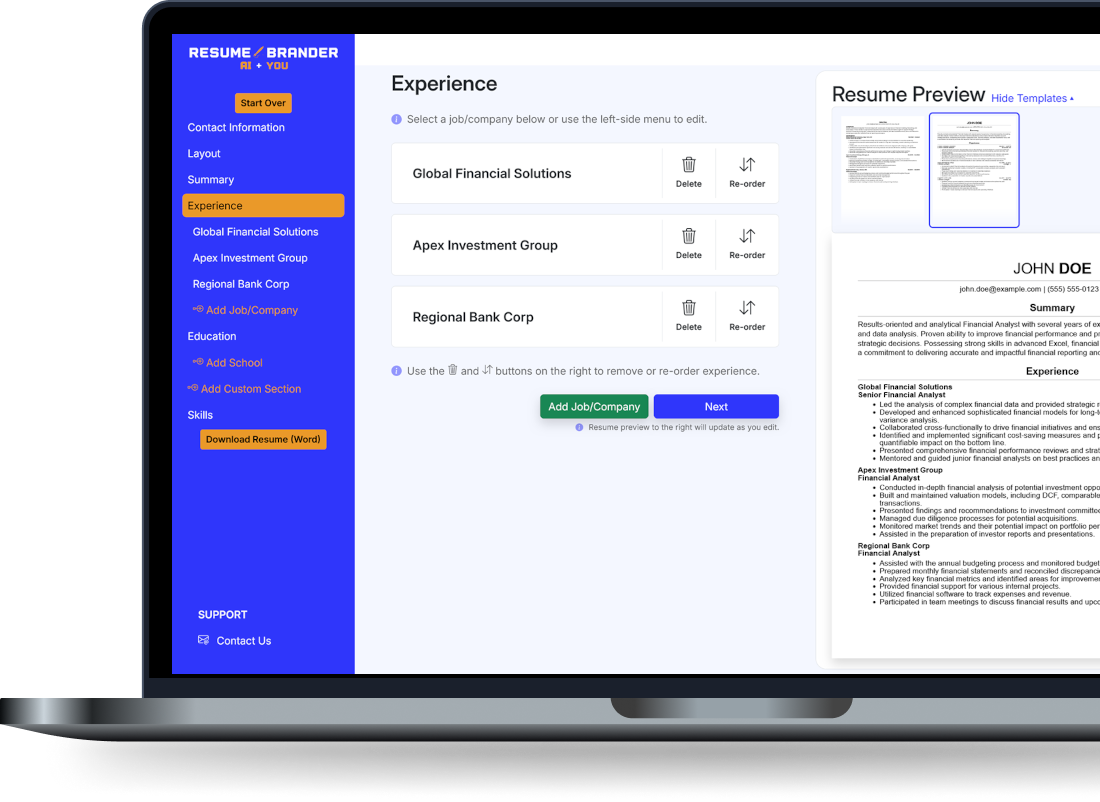 Resume Brander Preview Resume Brander Preview